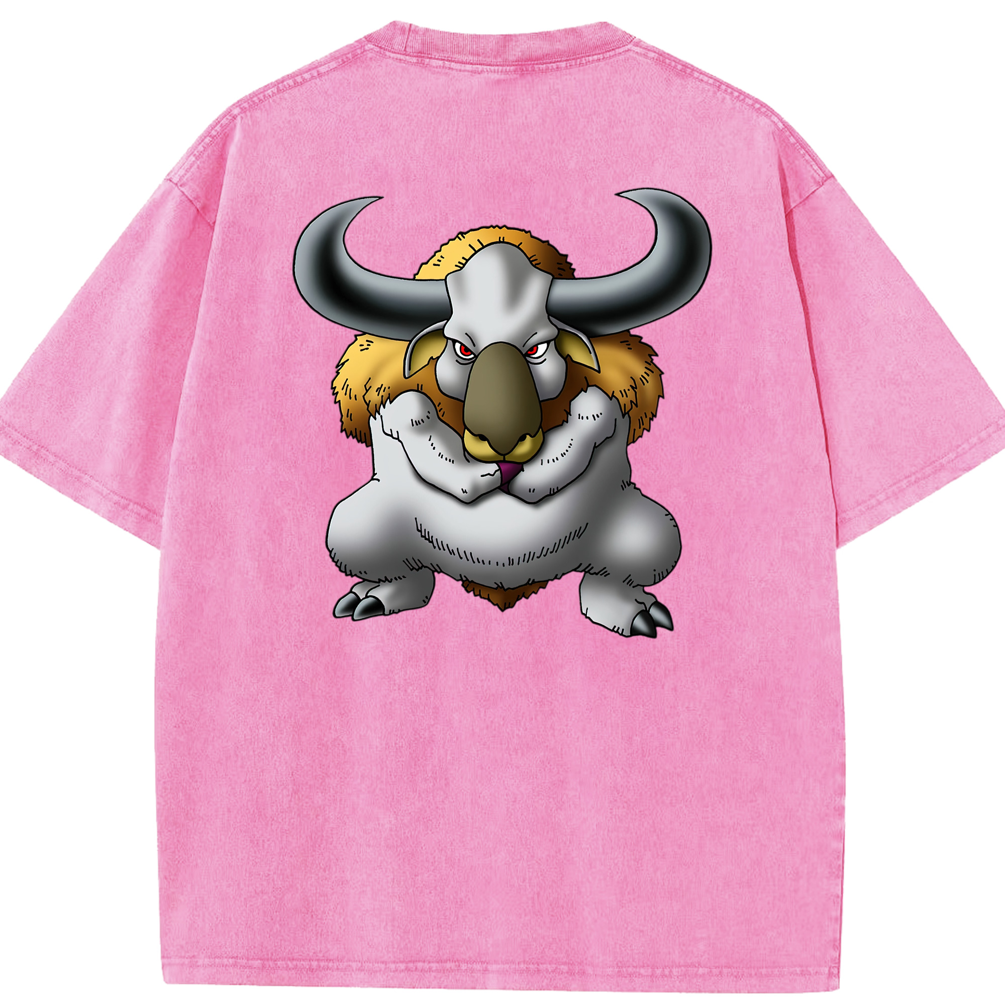（画像用） ドラゴンクエスト Doragon Kuesuto Dragon Quest 綿100% ヴィンテージ風 半袖Tシャツ（背面プリント）